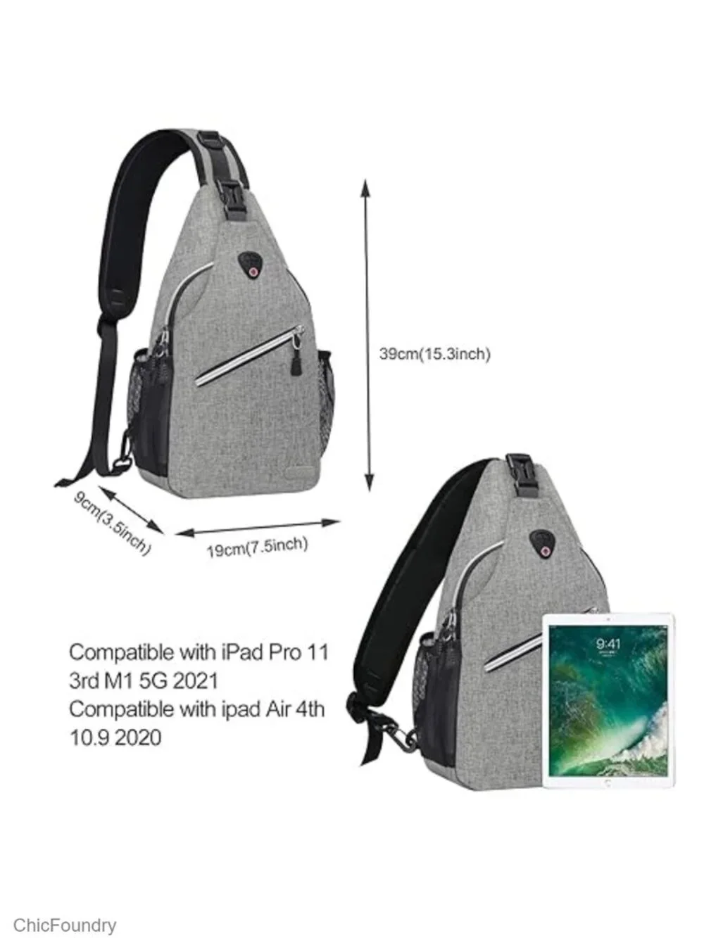 Small Sling Bag Crossbody Shoulder Chest Daypack for Travel Hiking Polyester